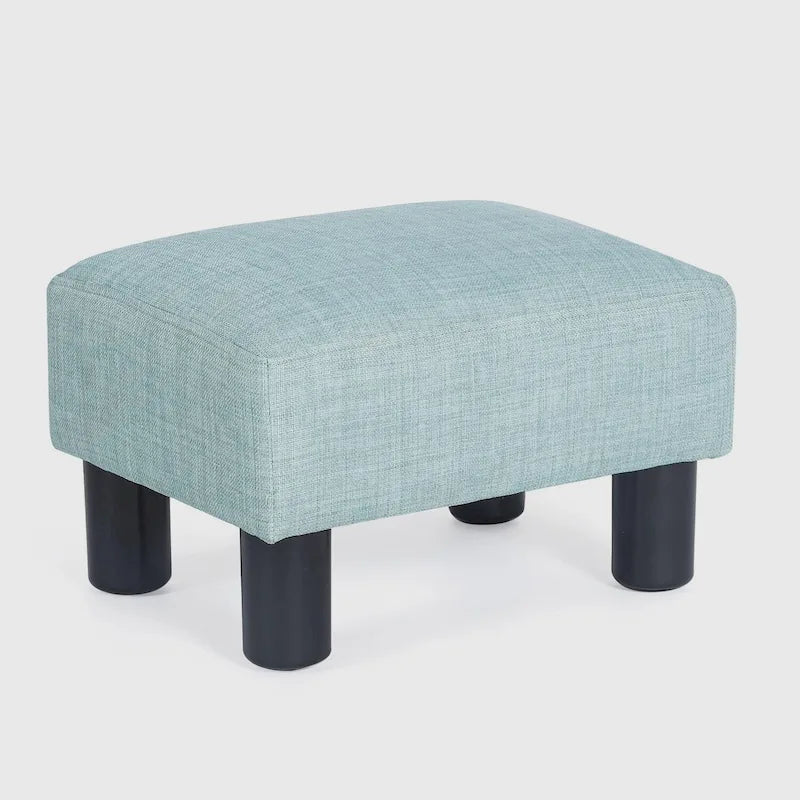 Petit tabouret repose-pieds ottoman rectangulaire moderne en cuir synthétique