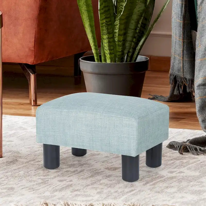 Petit tabouret repose-pieds ottoman rectangulaire moderne en cuir synthétique