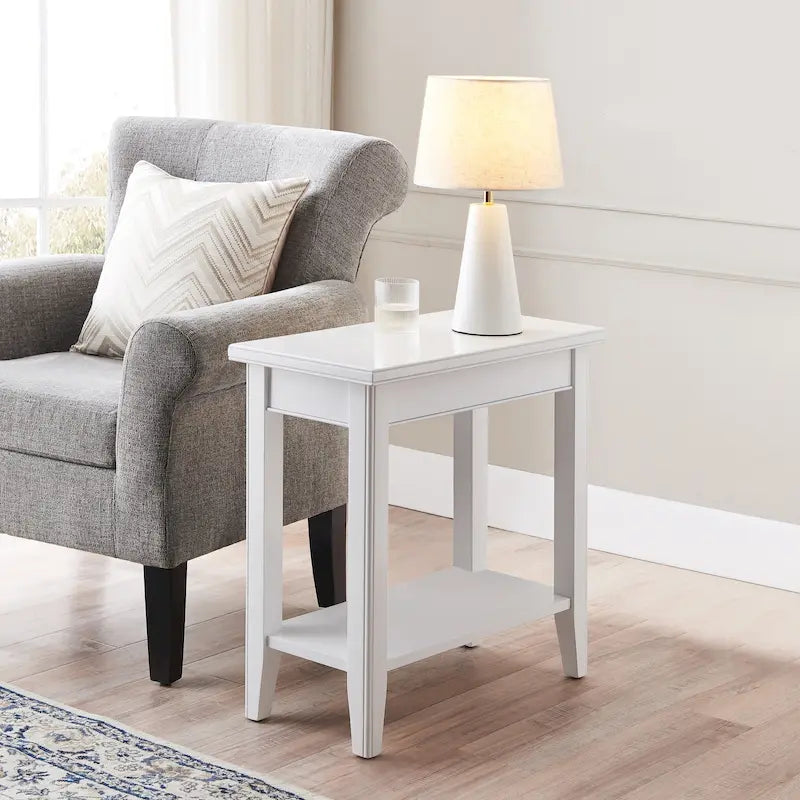 Table d'appoint étroite avec étagère