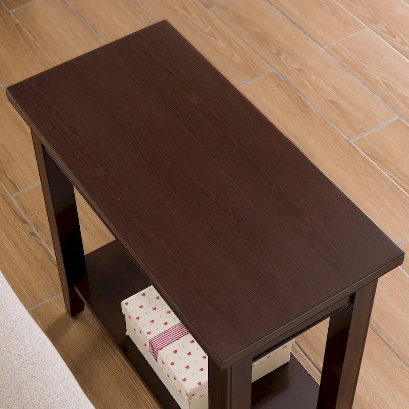 Table d'appoint étroite avec étagère