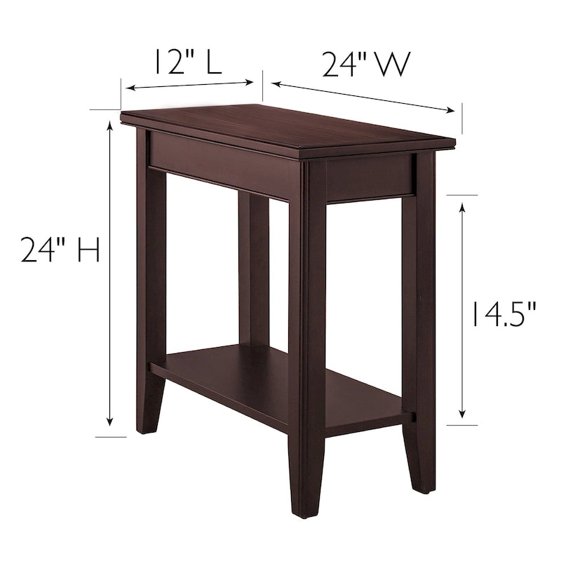 Table d'appoint étroite avec étagère