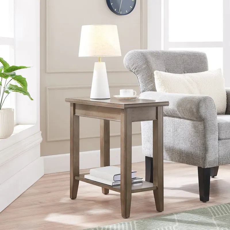 Table d'appoint étroite avec étagère