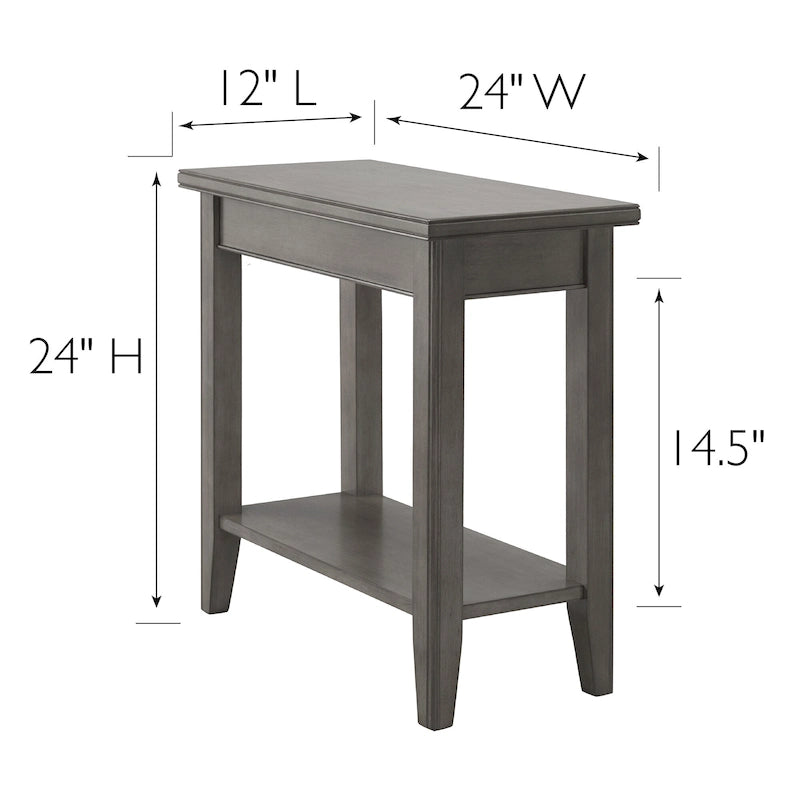 Table d'appoint étroite avec étagère