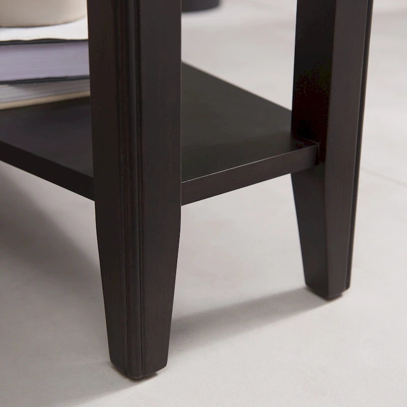 Table d'appoint étroite avec étagère