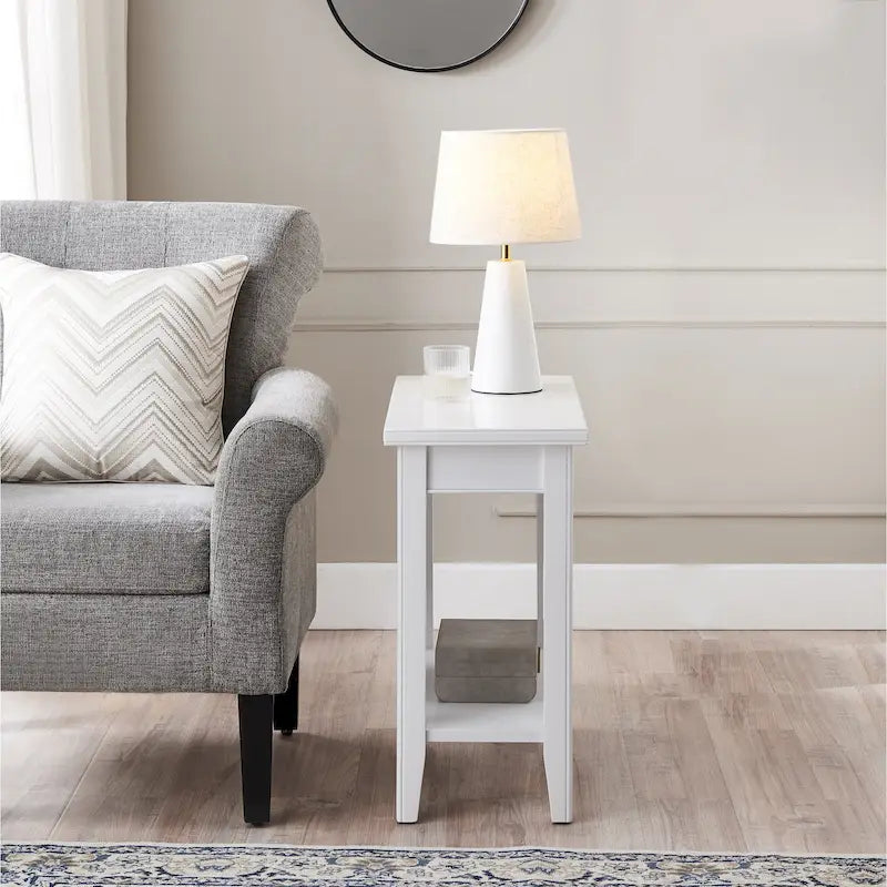Table d'appoint étroite avec étagère