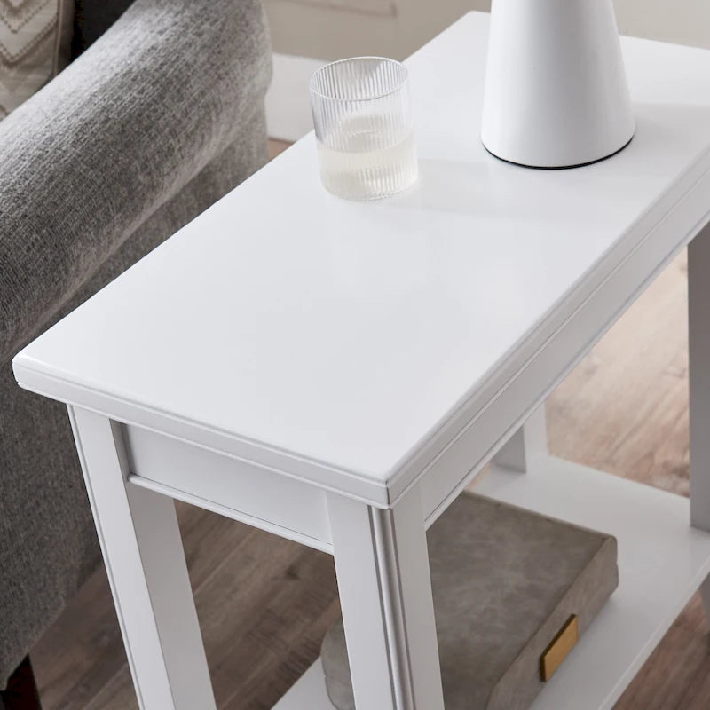 Table d'appoint étroite avec étagère