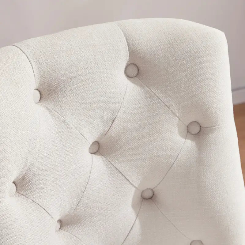 Chaise de bureau à roulettes réglable en hauteur, en tissu de lin capitonné, pivotante
