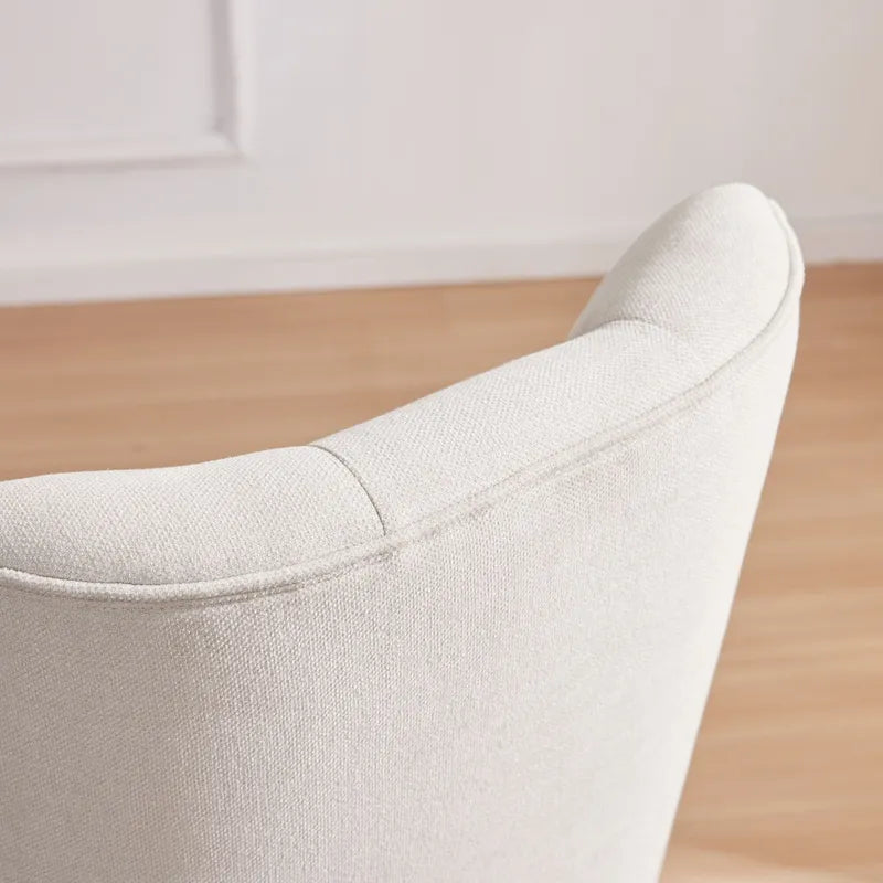 Chaise de bureau à roulettes réglable en hauteur, en tissu de lin capitonné, pivotante