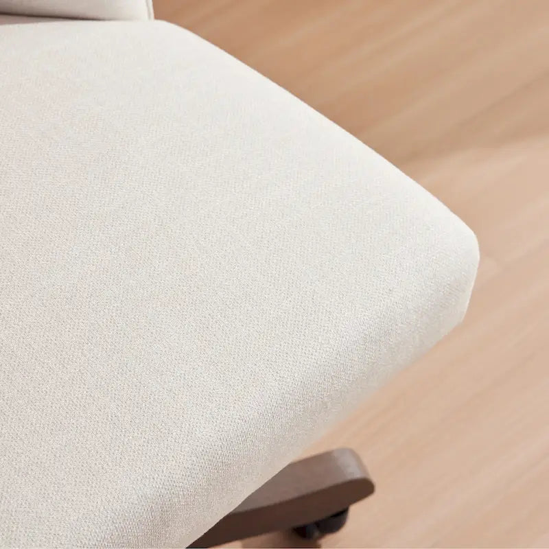 Chaise de bureau à roulettes réglable en hauteur, en tissu de lin capitonné, pivotante