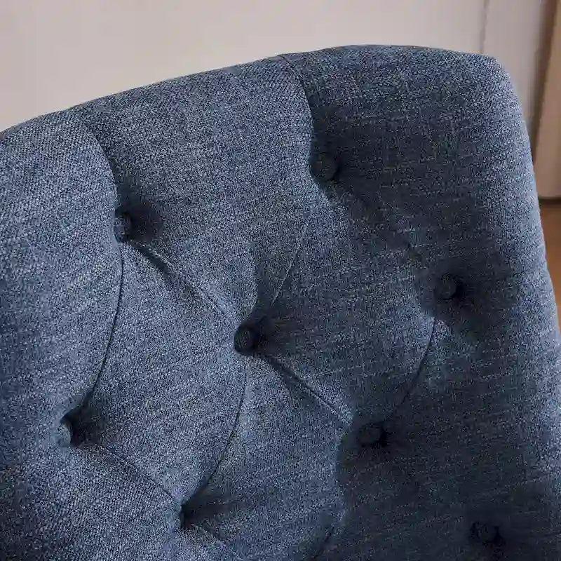 Chaise de bureau à roulettes réglable en hauteur, en tissu de lin capitonné, pivotante