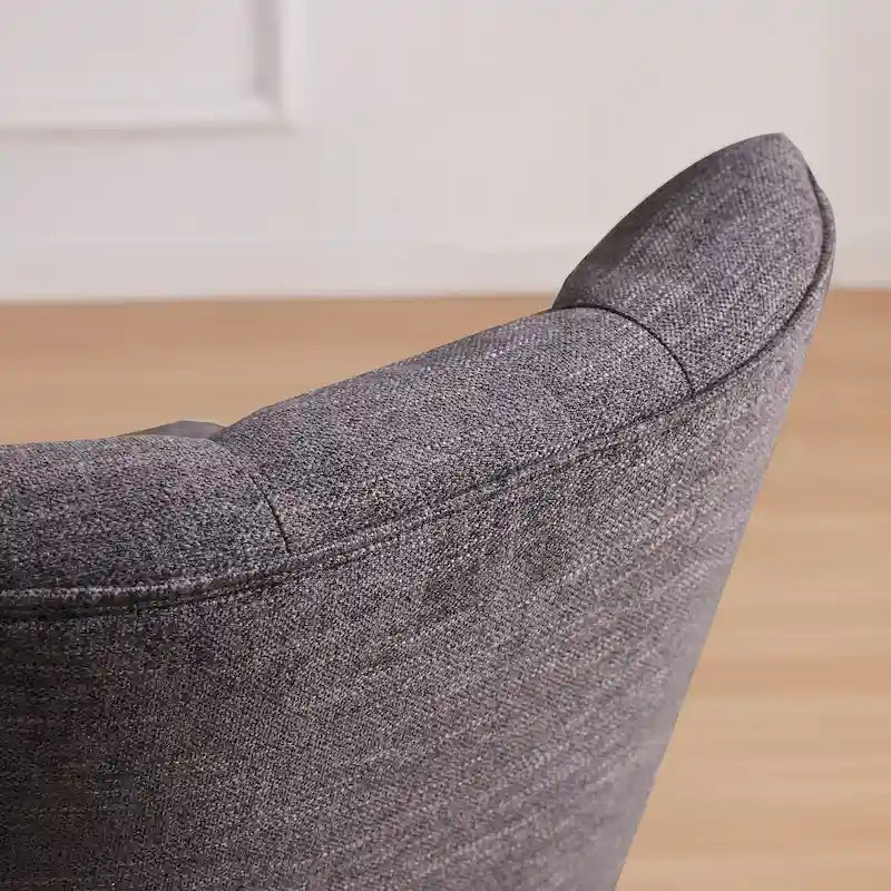 Chaise de bureau à roulettes réglable en hauteur, en tissu de lin capitonné, pivotante