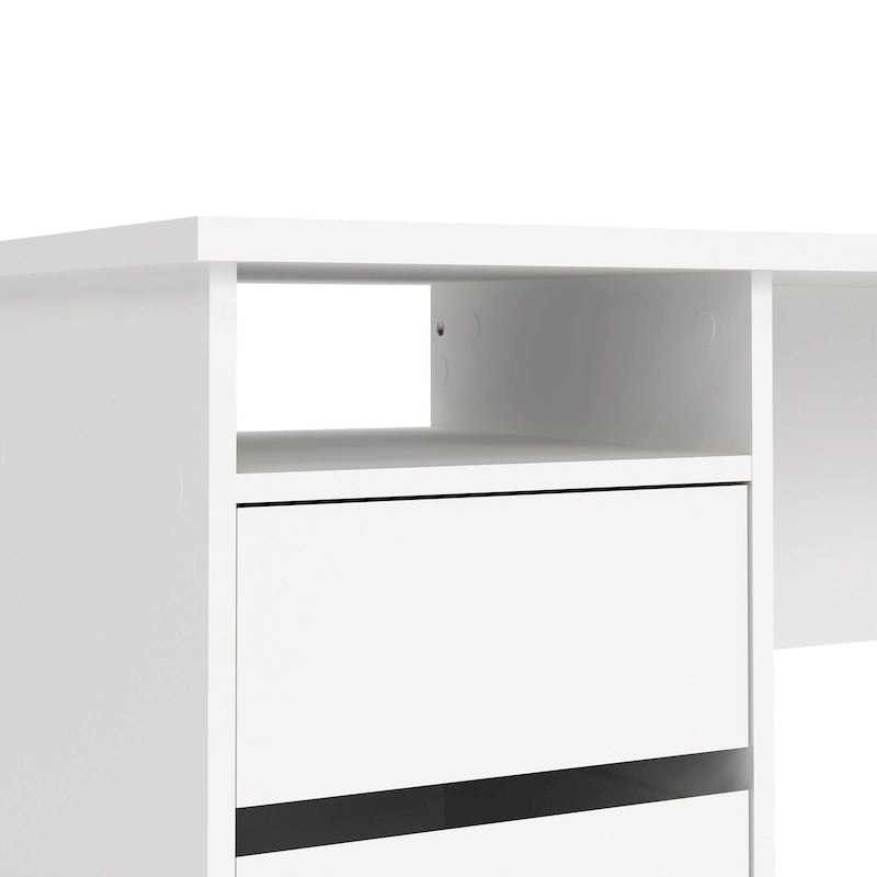 Bureau de travail à domicile avec 3 tiroirs et étagère ouverte