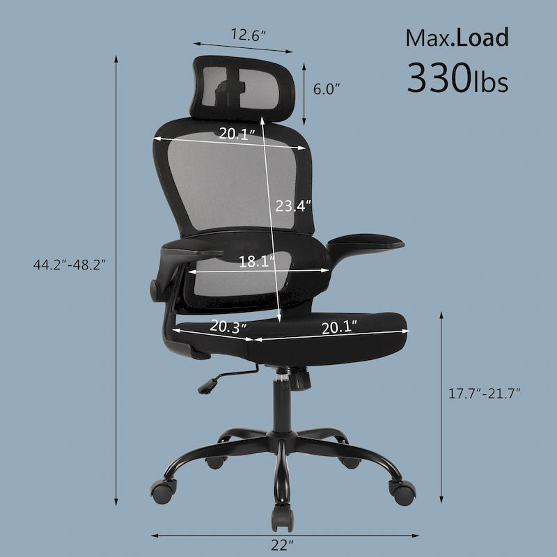 Chaise de bureau à domicile Chaise d'ordinateur en maille Chaise de bureau ergonomique à dossier haut