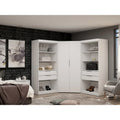 2.0 Semi-ouvert 3 Sections Moderne 4 Tiroirs Armoire Dressing d'angle Ensemble de 3