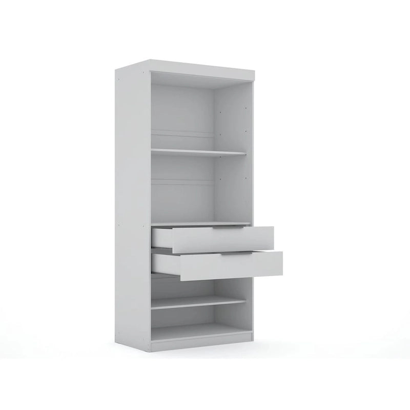 2.0 Semi-ouvert 3 Sections Moderne 4 Tiroirs Armoire Dressing d'angle Ensemble de 3