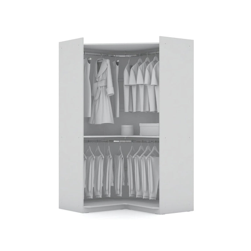 2.0 Semi-ouvert 3 Sections Moderne 4 Tiroirs Armoire Dressing d'angle Ensemble de 3