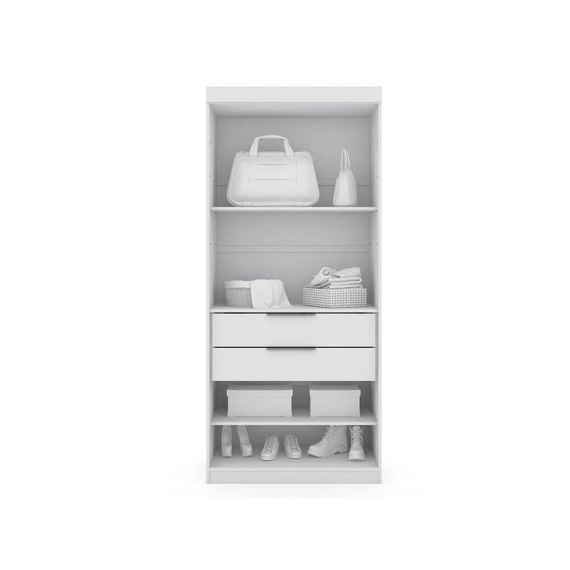 2.0 Semi-ouvert 3 Sections Moderne 4 Tiroirs Armoire Dressing d'angle Ensemble de 3