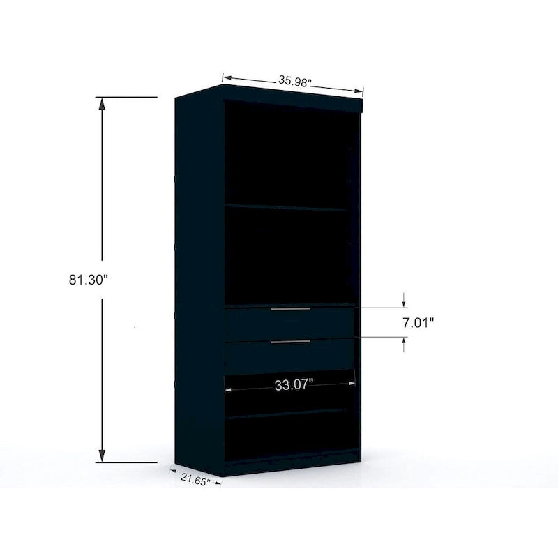 2.0 Semi-ouvert 3 Sections Moderne 4 Tiroirs Armoire Dressing d'angle Ensemble de 3