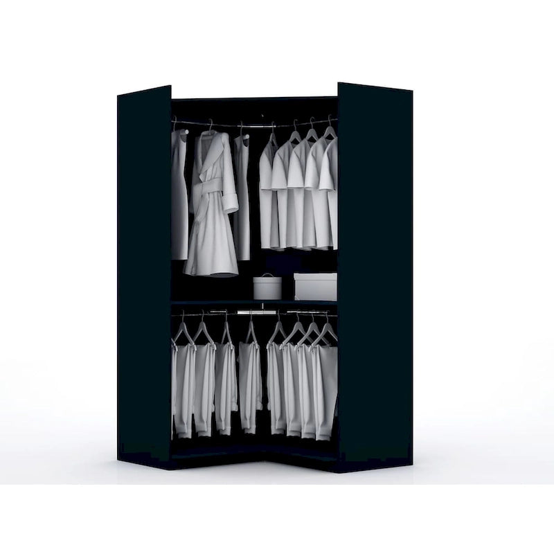2.0 Semi-ouvert 3 Sections Moderne 4 Tiroirs Armoire Dressing d'angle Ensemble de 3