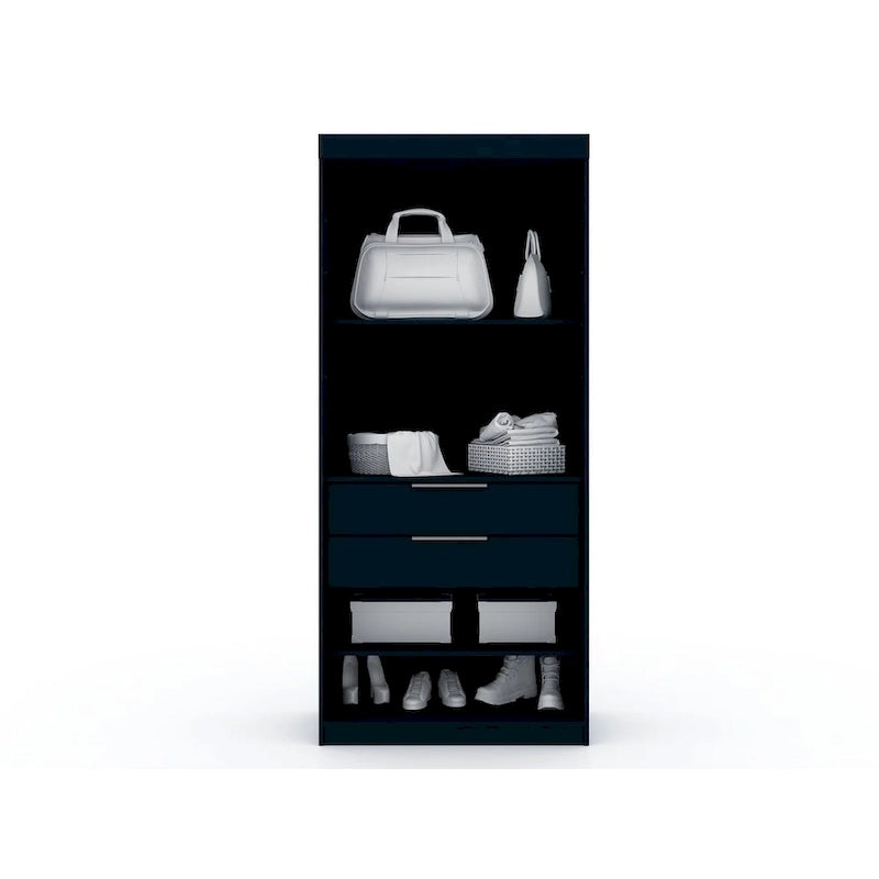 2.0 Semi-ouvert 3 Sections Moderne 4 Tiroirs Armoire Dressing d'angle Ensemble de 3