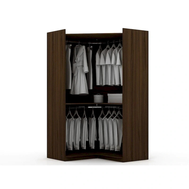 2.0 Semi-ouvert 3 Sections Moderne 4 Tiroirs Armoire Dressing d'angle Ensemble de 3