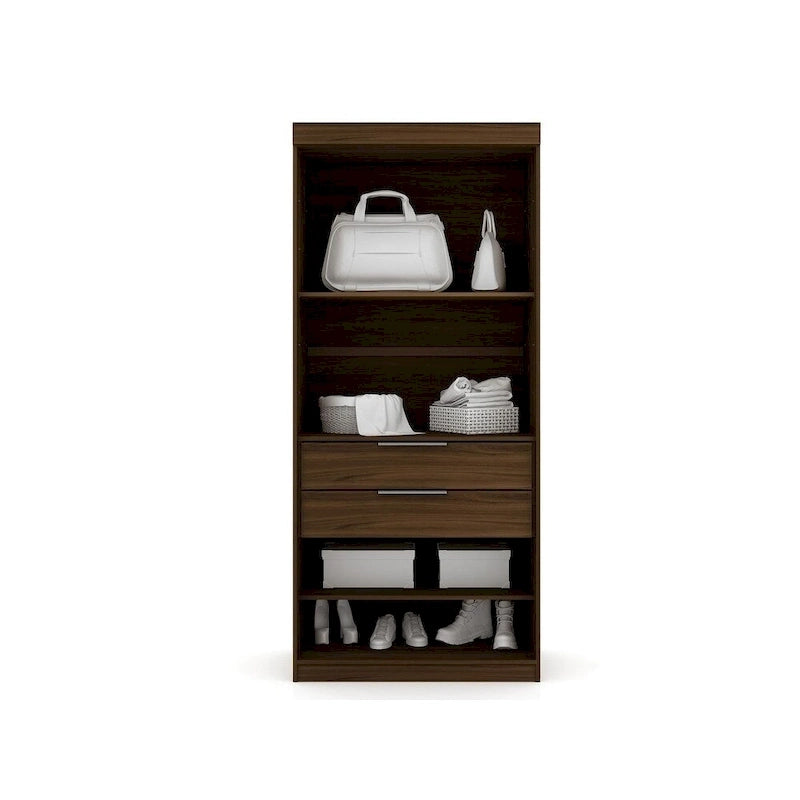2.0 Semi-ouvert 3 Sections Moderne 4 Tiroirs Armoire Dressing d'angle Ensemble de 3