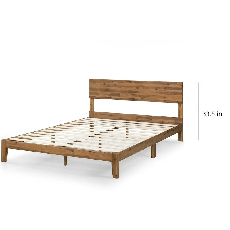 Lit plateforme en bois de 10 pouces avec tête de lit