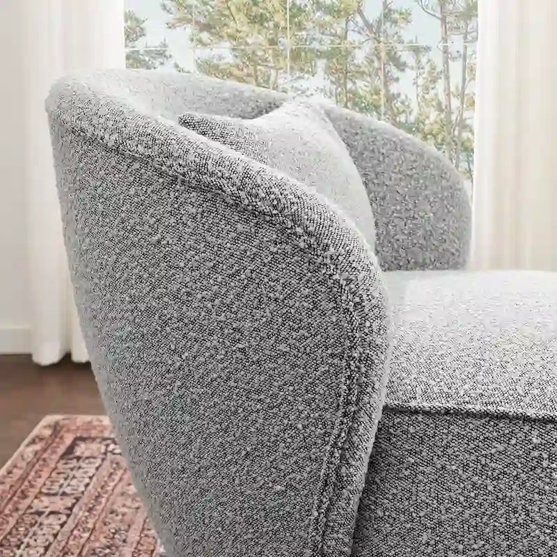 Fauteuil pivotant en bouclette Sherpa large de 84 cm