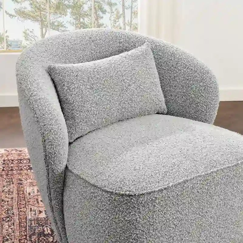 Fauteuil pivotant en bouclette Sherpa large de 84 cm