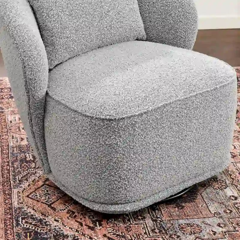 Fauteuil pivotant en bouclette Sherpa large de 84 cm