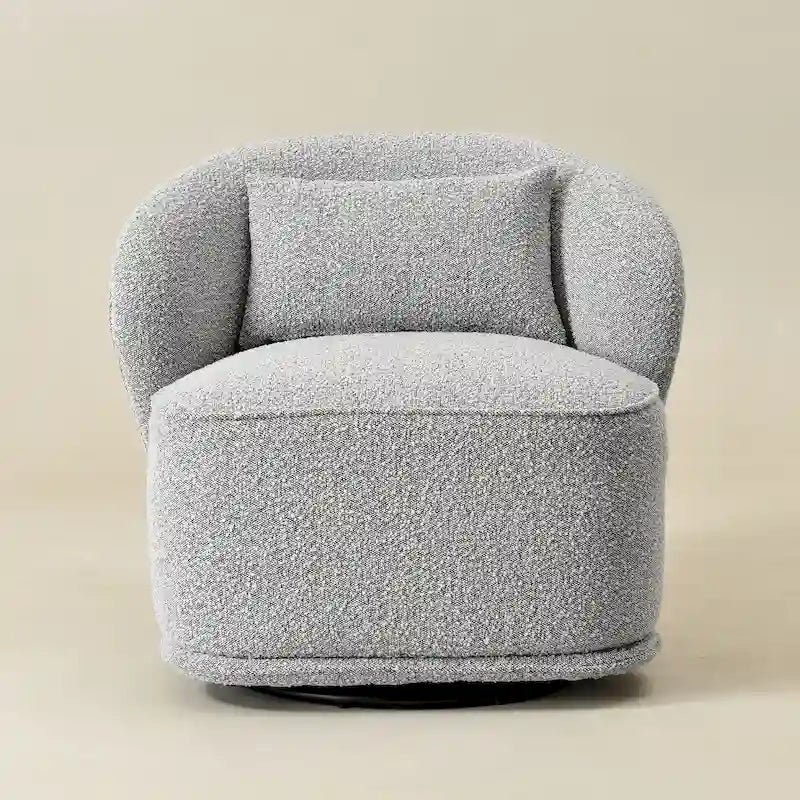 Fauteuil pivotant en bouclette Sherpa large de 84 cm