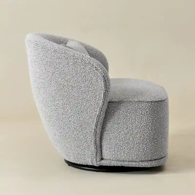 Fauteuil pivotant en bouclette Sherpa large de 84 cm