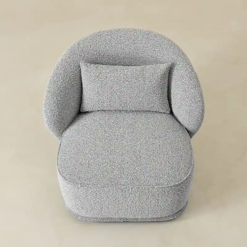 Fauteuil pivotant en bouclette Sherpa large de 84 cm