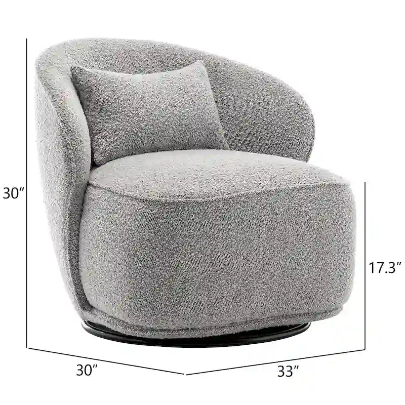 Fauteuil pivotant en bouclette Sherpa large de 84 cm