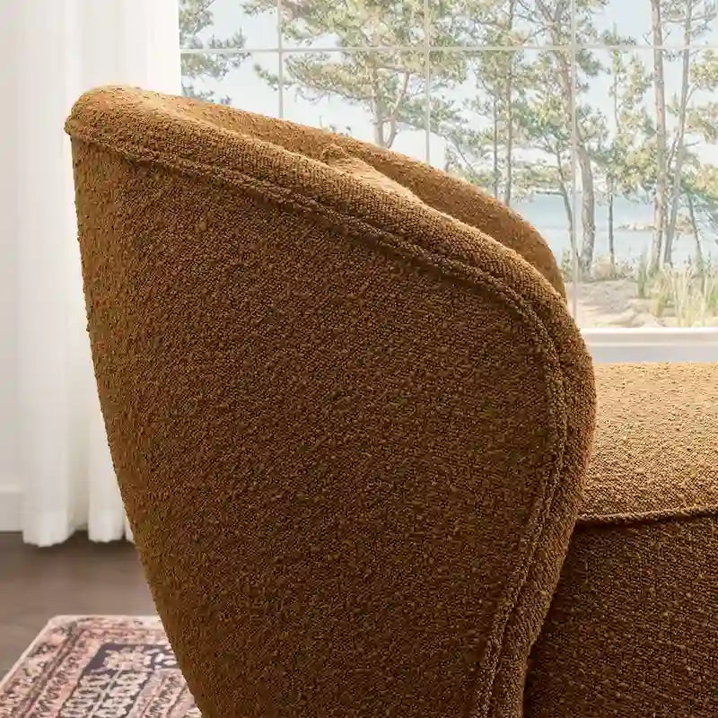 Fauteuil pivotant en bouclette Sherpa large de 84 cm
