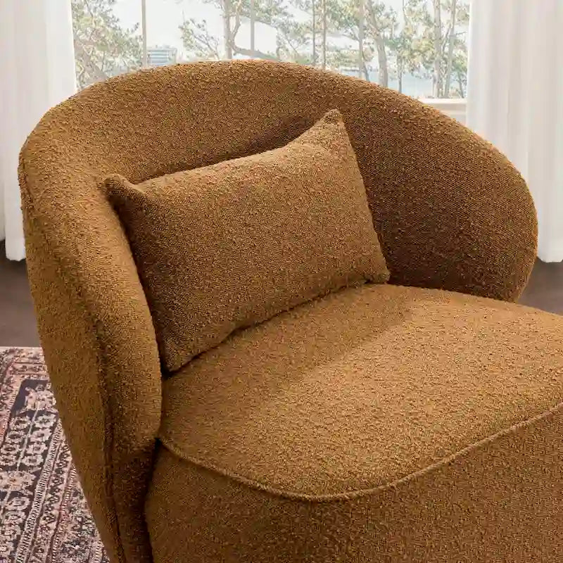 Fauteuil pivotant en bouclette Sherpa large de 84 cm