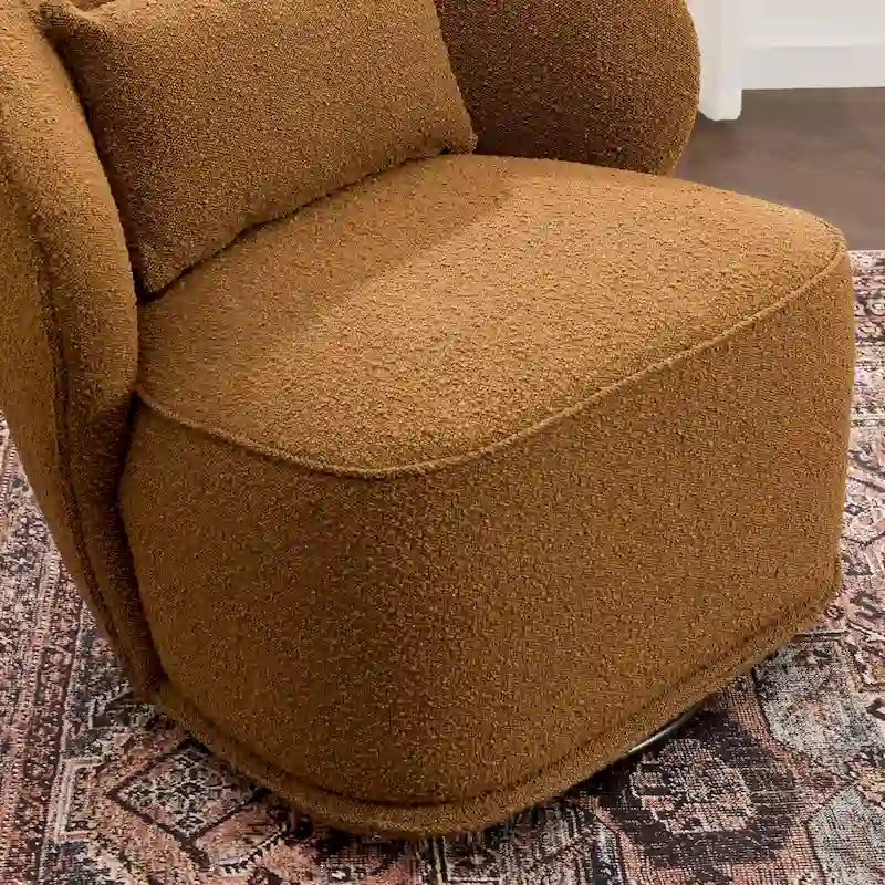 Fauteuil pivotant en bouclette Sherpa large de 84 cm