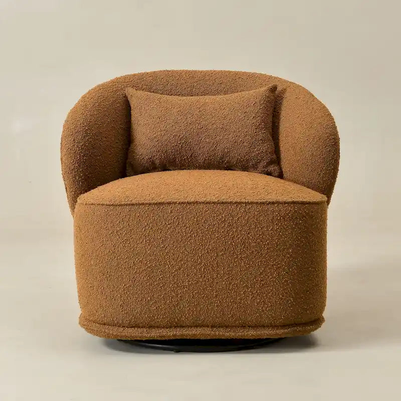Fauteuil pivotant en bouclette Sherpa large de 84 cm