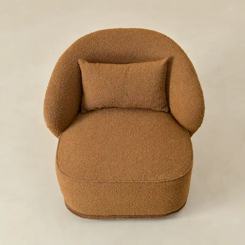 Fauteuil pivotant en bouclette Sherpa large de 84 cm