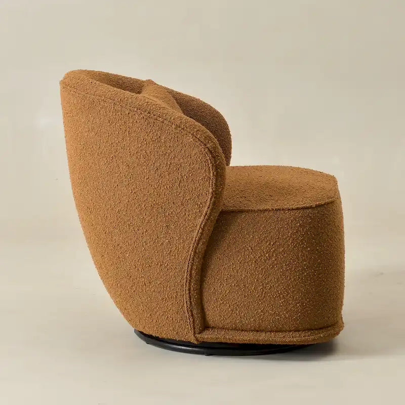 Fauteuil pivotant en bouclette Sherpa large de 84 cm