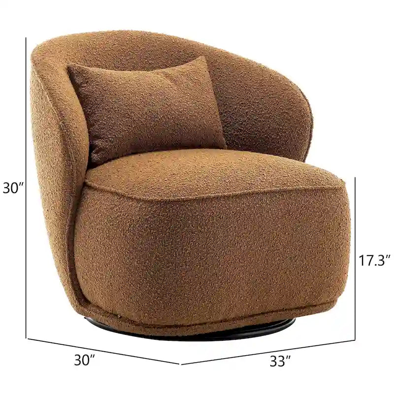 Fauteuil pivotant en bouclette Sherpa large de 84 cm