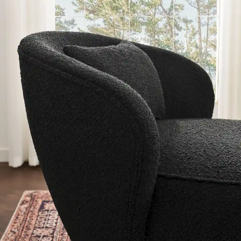 Fauteuil pivotant en bouclette Sherpa large de 84 cm