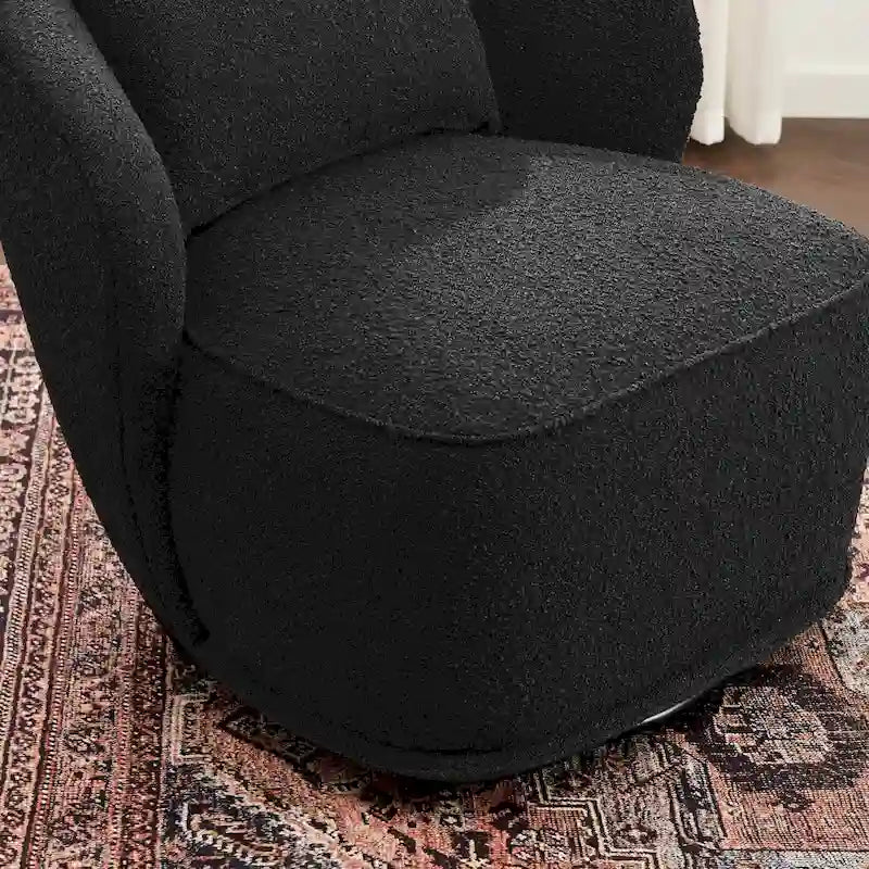 Fauteuil pivotant en bouclette Sherpa large de 84 cm