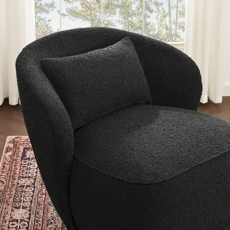 Fauteuil pivotant en bouclette Sherpa large de 84 cm