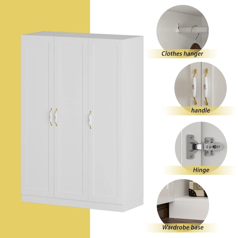 47.2W Armoire de penderie contemporaine et moderne autoportante