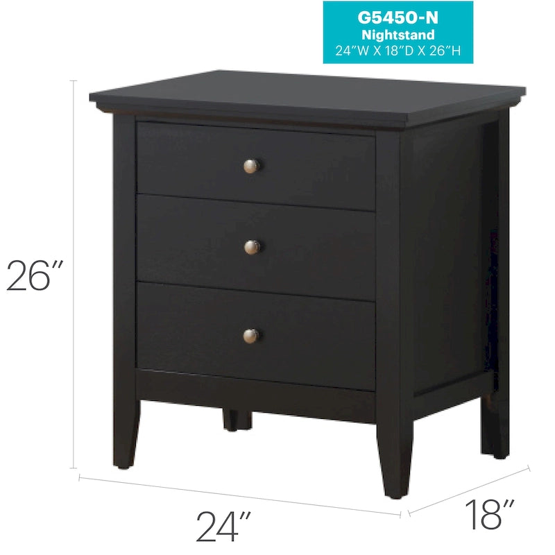 Table de chevet à 3 tiroirs (66 cm H x 61 cm L x 46 cm P)