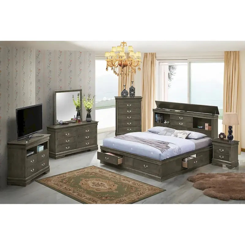 King Storage Platform Bed