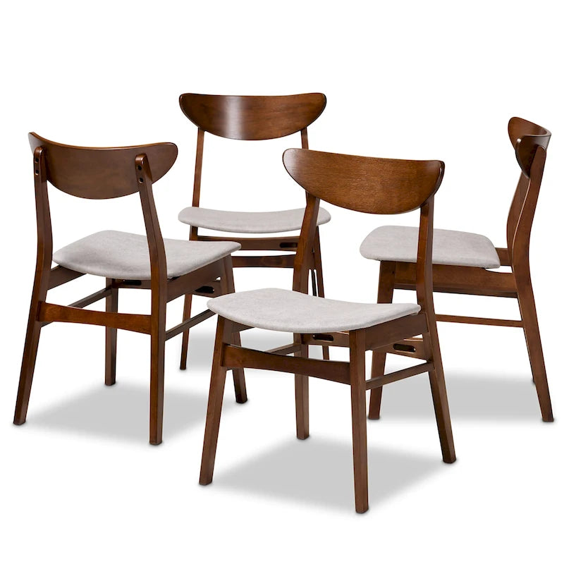 Ensemble de 4 chaises de salle à manger transitionnelles modernes du milieu du siècle