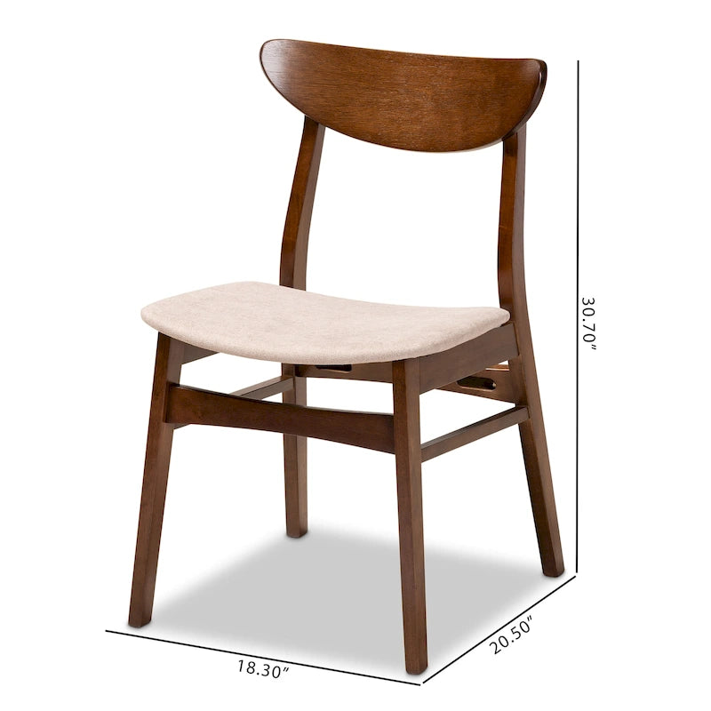 Ensemble de 4 chaises de salle à manger transitionnelles modernes du milieu du siècle