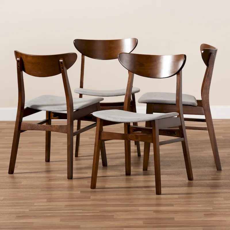 Ensemble de 4 chaises de salle à manger transitionnelles modernes du milieu du siècle